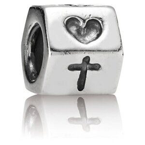 PANDORA Faith Hope and Love Charm Authentic Sterling Silver Heart Anchor Cross